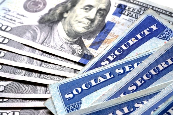 Image of social security with US currency